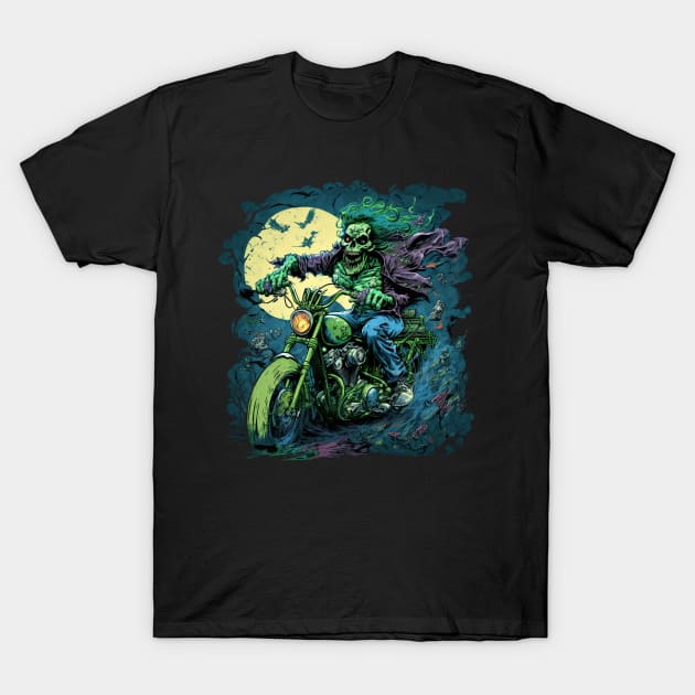 Zombie riding a motorcycle T-Shirt by pxdg